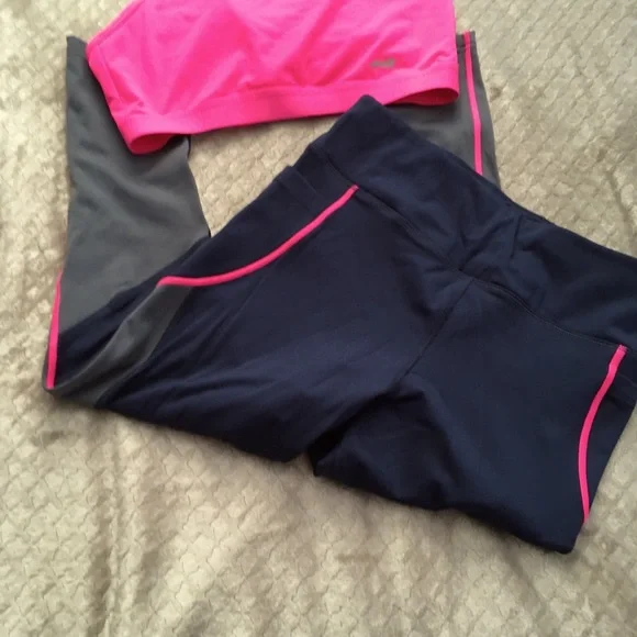 AVIA Workout 3/4 Length Leggings Size Medium & AVIA Sports Bra Sz Large 12/14! - Picture 2 of 4